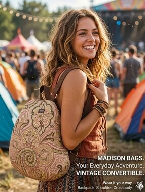 ❤️ VINTAGE ❤️ MADISON BAG Convertible Bag (Backpack/Shoulder) Festival bag